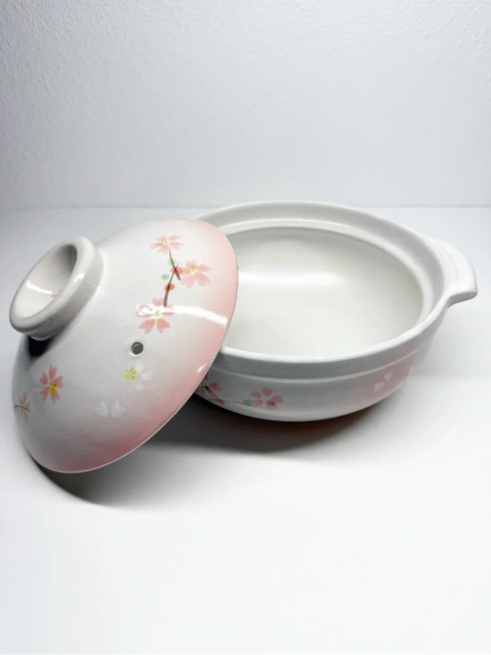 Donabe Earthernware Sakura Clay Floral Hot Pot Rice Cooker
